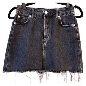 Topshop moto black denim skirt